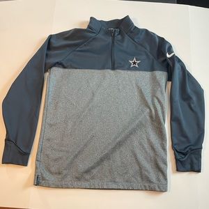 Dallas Cowboys Mens Med Gray Nike Golf DriFIT Football NFL Pullover 1/4 Zip